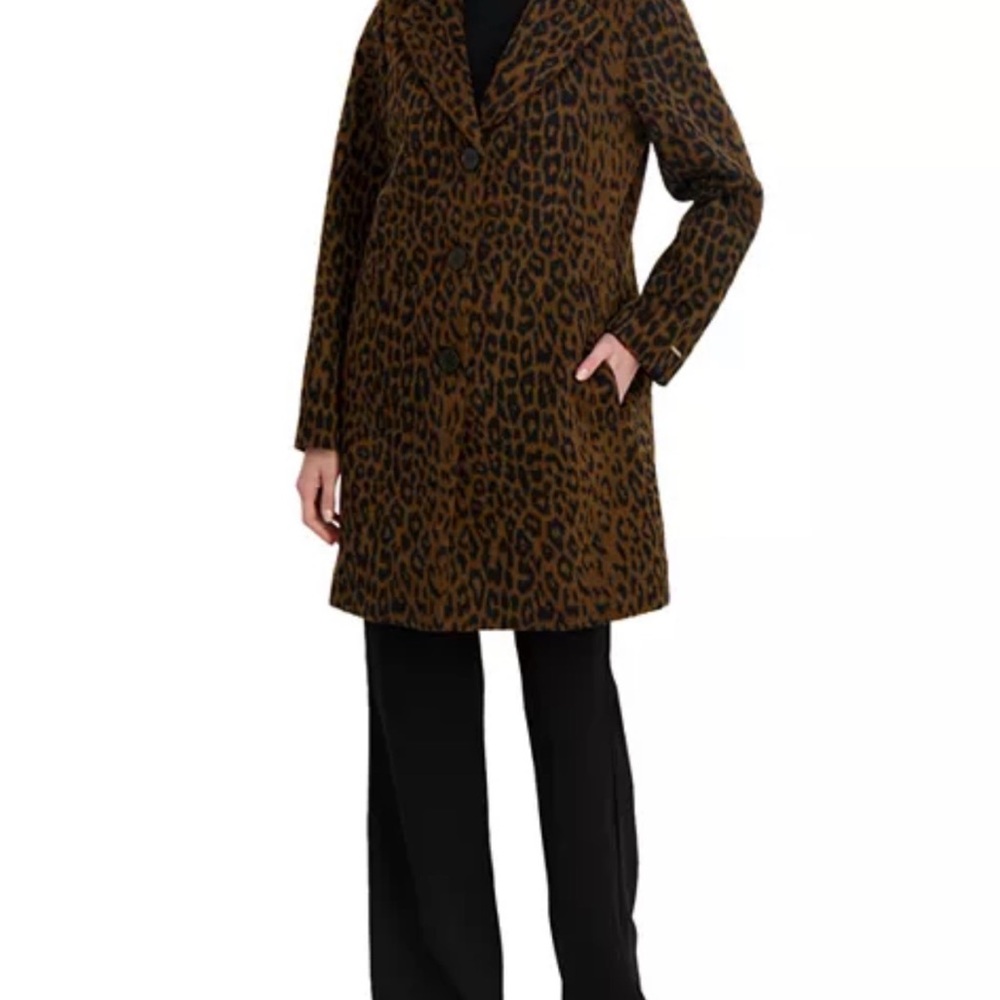 Tahari Leopard Print Trench Coat - Picture 2 of 7